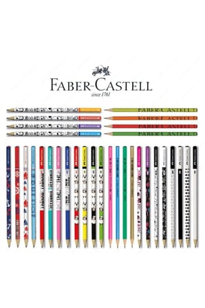 Faber Castel Lüx Mercanlı Karışık Yuvarlak Kurşun Kalem 12 Ade