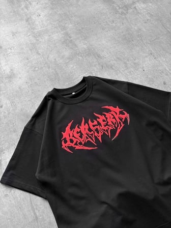 Kadın Kısa Kol Yazlık Tişört Bisiklet Yaka Baskılı Oversize T-Shirt -  Siyah