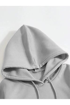 Erkek  İplik Pamuklu Kapüşonlu Kanguru Cepli Sweatshirt Hoodie - Boyalı Gri