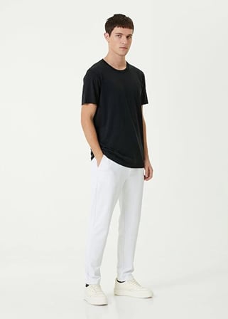 ERKEK Düz Tişört Bisiklet Yaka Regular Fit Yazlık Kısa kol T-Shirt - Siyah