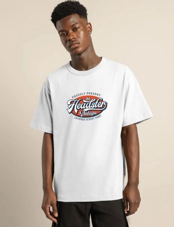 Erkek Baskılı T-Shirt Kısa Kol Bisiklet Yaka Regular Fit Rahat Kalıp Günlük Tişört - Beyaz