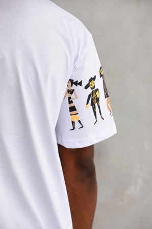 Erkek Kısa Kol Yazlık Tişört Bisiklet Yaka Baskılı Oversize T-Shirt - Beyaz