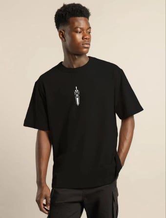 Erkek Baskılı T-Shirt Kısa Kol Bisiklet Yaka Regular Fit Rahat Kalıp Günlük Tişört - Siyah
