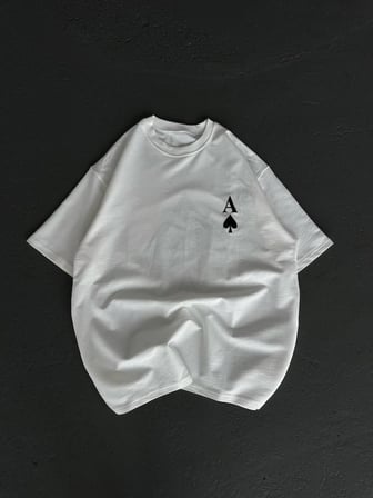 Kadın Baskılı T-Shirt Kısa Kol Bisiklet Yaka Oversize Rahat Kalıp Günlük Tişört  - Beyaz