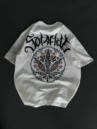Kadın Baskılı T-Shirt Kısa Kol Bisiklet Yaka Oversize Rahat Kalıp Günlük Tişört   - Beyaz