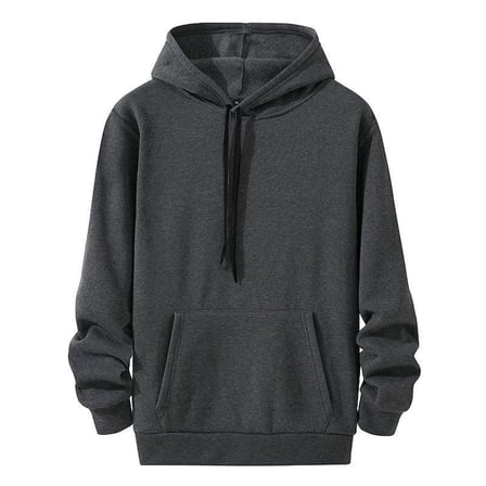 Kadın Kapüşonlu Kanguru Cepli  İplik Pamuklu Oversize Hoodie Sweatshirt - Füme