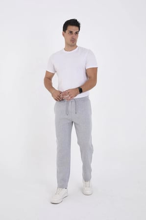 Erkek Üç İplik Basic Eşofman Pantolon - Gri