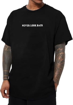 Erkek Baskılı T-Shirt Kısa Kol Bisiklet Yaka Regular Fit Rahat Kalıp Tişört - Siyah