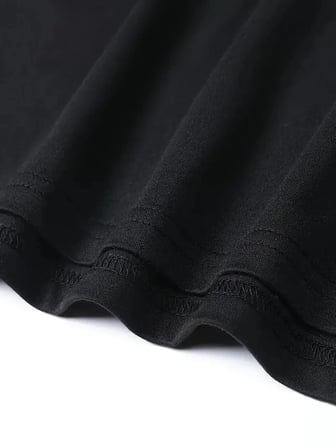 Erkek Kısa Kol Yazlık Tişört Bisiklet Yaka Baskılı Oversize T-Shirt - Siyah