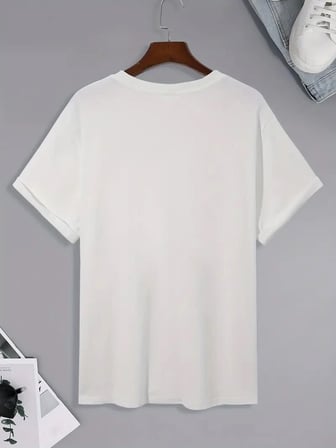 Erkek Kısa Kol Yazlık Tişört Bisiklet Yaka Palmiye Baskılı T-Shirt - Beyaz