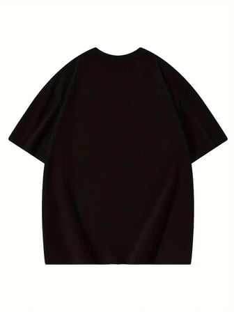 Kadın Baskılı Tişört Bisiklet yaka yazlık Kısa Kol oversize t-shirt - Siyah