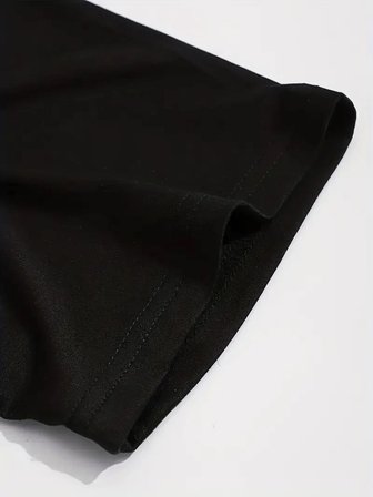 Erkek Baskılı Tişört Kısa Kol Bisiklet Yaka Regular fit Rahat kalıp T-Shirt - Siyah