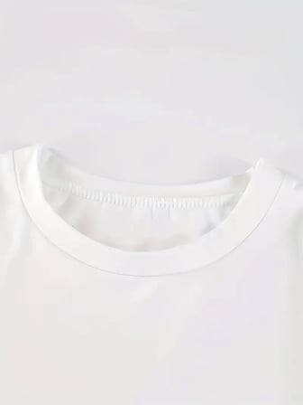 Kadın New York Baskılı Tişort Kısa Kol Bisiklet Yaka T-shirt - Beyaz