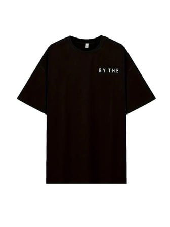 Kadın Kısa Kol Yazlık Tişört Bisiklet Yaka Okyanus Baskılı T-Shirt - Siyah