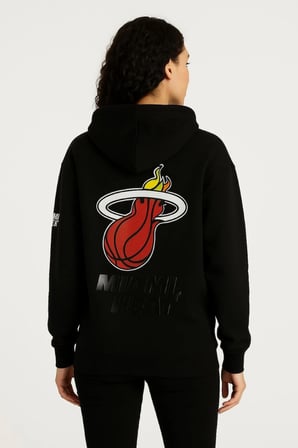 Kadın  İplik Pamuklu Kapüşonlu Kanguru Cepli Baskılı Hoodie Sweatshirt - Siyah