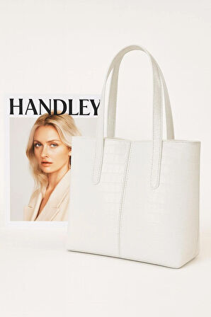 Parlak Timsah Deri Detaylı Omuz Çantası