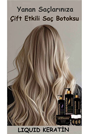 Çift Etkili Saç Botoksu No 1 - (ONARIM BAKIM) Keratin Seti - Yanan Yıpranan Kabaran Saçlara