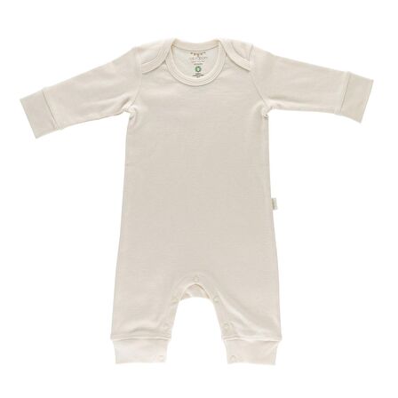 Naturaborn GOTS Organik Sertifikalı Patiksiz Uzun Kollu Manşetli Tulum