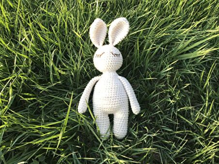 Naturaborn Natural amigurumi el örgüsü oyuncak uykucu tavşan