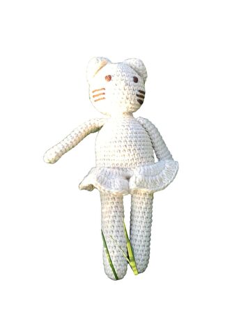 Naturaborn Natural amigurumi el örgüsü oyuncak etekli kedicik