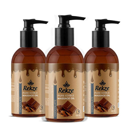 Rekze Masaj Yağı 3'lü Ve Güçlü Paket - Çikolata Aromalı Bay Ve Bayanlara Uygun Unisex 120 ml