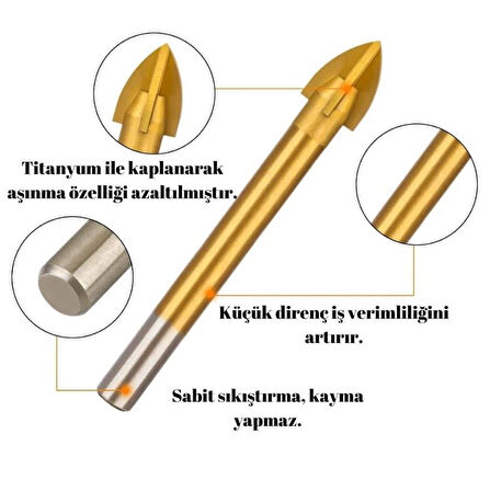Kupa Tyson Cam Seramik Delici Matkap Ucu 6 mm. - 1 Adet