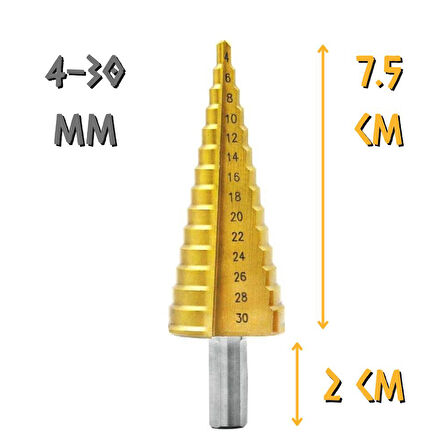 Kupa Tyson Çam Panç Kademeli Matkap Ucu - 4-30 mm.