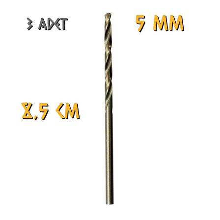 Kupa Tyson Metal Ahşap Delici HSS Matkap Ucu 5.0 mm. - 3 Adet