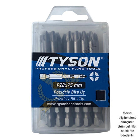 Kupa Tyson Vidalama Ucu Bits Uç - PZ2 Yıldız - 7.5 cm. - 20 Adet