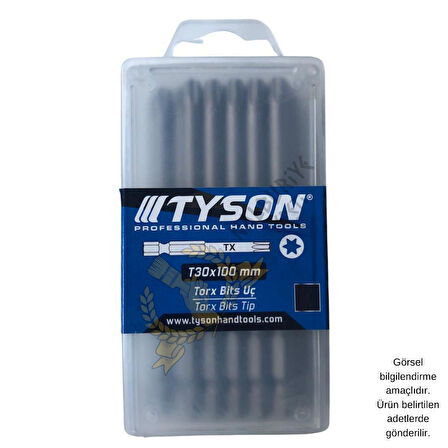 Kupa Tyson Vidalama Ucu Bits Uç - T30 Tork - 10 cm. - 20 Adet