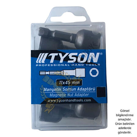 Kupa Tyson Manyetik Somun Sıkma Adaptörü - 11 mm. - 4.5 cm. - 2 Adet