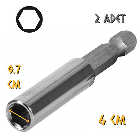 Kupa Tyson Bits Uç Uzatma Adaptörü - 6 cm. - 2 Adet