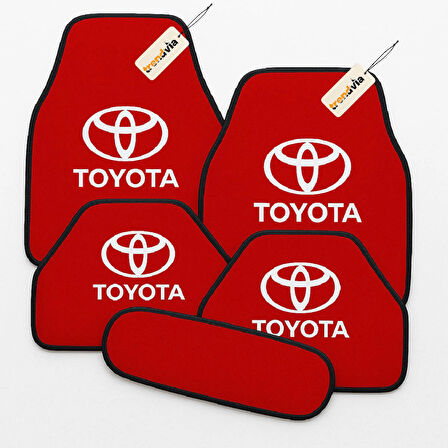 Kırmızı Renk Toyota Uyumlu Oto Halı Paspas 5 Parça – Su Geçirmez, Kaymaz ve Şık Tasarım