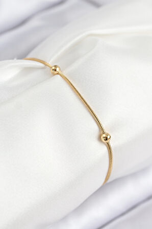 316L Çelik Topcuk Model Gold Renk Kadın Bileklik - TJ-BB7845