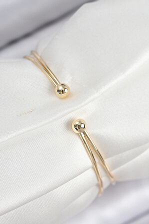 Pirinç Zirkon Taşlı Yıldız Model Gold Renk Kadın Bileklik - TJ-BB7877