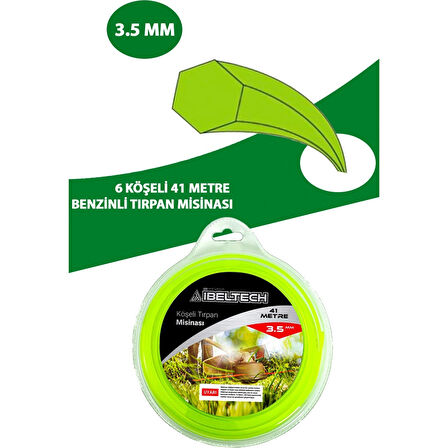 Tırpan Misinası Motorlu Tırpan Yuvarlak Misina 3,5 mm 28 Metre Yeşil Çim Ot Biçme Teli.