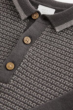 % 100 Pamuklu Charcoal Grey Triko Tulum