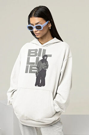 Billie Eilish Tasarım Baskılı Unisex Oversize Şarkıcı Hoodie