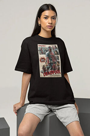God's Perfect Idiot Deadpool Baskılı Unisex Oversize Tişört