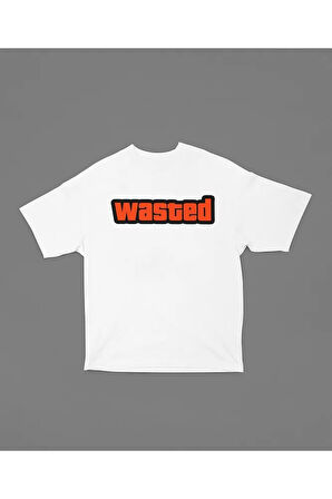 Gta Wasted Yazılı Unisex Oversize Tişört