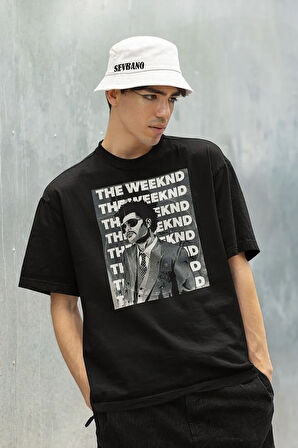 Rap Müzik Şarkıcısı The Weekend Baskılı Unisex Oversize Tişört