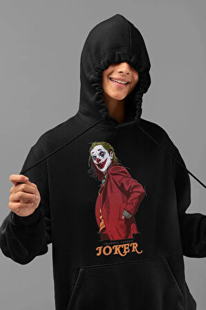 Tasarım Joker Baskılı Unisex Oversize Hoodie