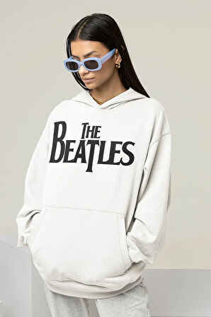 The Beatles Müzik Grubu Yazılı Unisex Oversize Hoodie