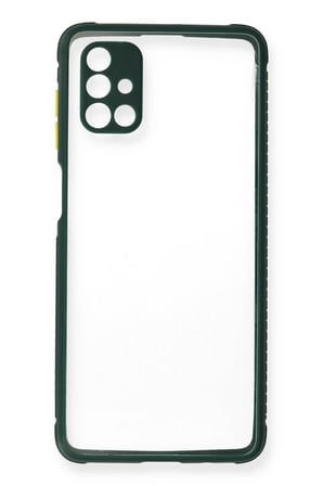 Galaxy M51 Kılıf Miami Şeffaf Silikon - Koyu Yeşil