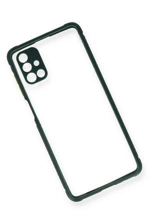 Galaxy M51 Kılıf Miami Şeffaf Silikon - Koyu Yeşil