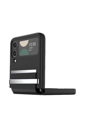 Galaxy Z Flip 3 Kılıf Belt Flip Kapak - Siyah