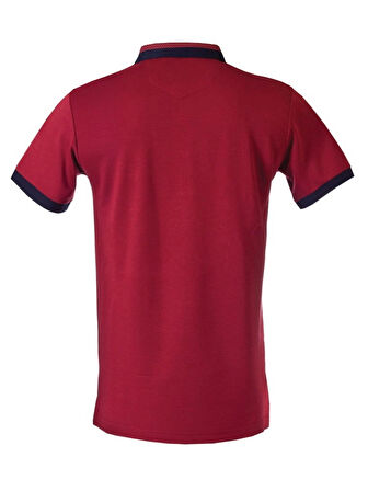 POLOKOTON %100 Pamuk Bordo Polo Yaka Gömlek Yaka Detaylı Kısa Kollu Erkek T-Shirt – Nefes Alabilen Yazlık Şık Tasarım