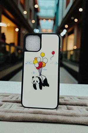 Apple iPhone 11 PRO Uyumlu Uçan Panda Love Tasarım Baskılı Kılıf