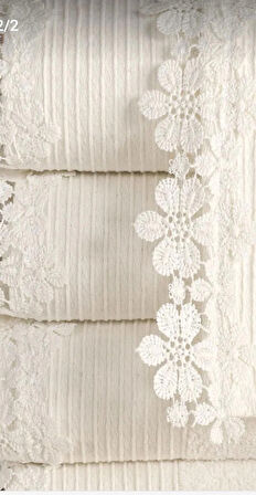 Blanco 6 Adet Güpürlü Dantelli Havlu Seti | Çeyiz Havlusu | Mutfak Havlusu | Banyo El Yüz Havlusu