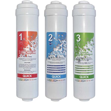 Su Arıtma Cihazı Inline 3'lü Filtre Set,Kaplı Kasalar İçin Filtre